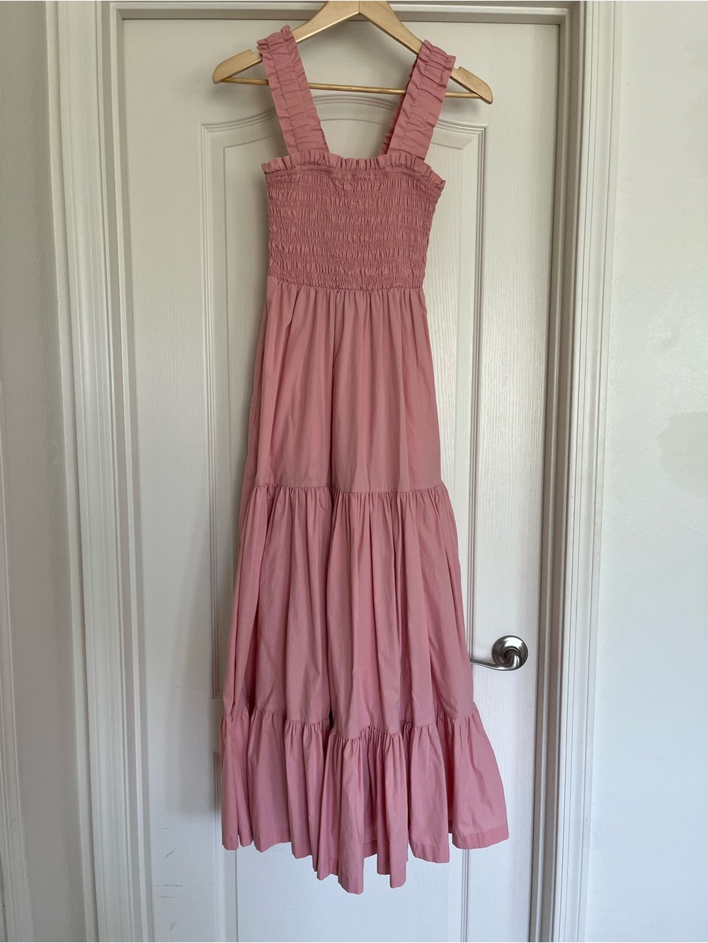 Abercrombie & Fitch Pink Smocked Strap Tiered Maxi Dress - Picture 2 of 8